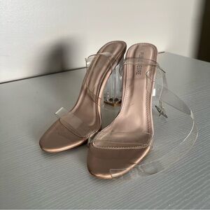 Public Desire Clear and Nude Heels